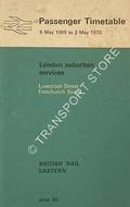 Passenger Timetable - London Suburban Services, Liverpool Street, Fenchurch Street, 5 May 1969 to 3 May 1970 by British Rail Eastern Region