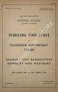 Working Time Table of Passenger and Freight Trains - Section L2 - Reading and Basingstoke, Newbury and Westbury, 14th June 1965 to 17th April 1966 by British Railways Western Region (London Division)