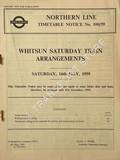 Northern Line - Whitsun Saturday Train Arrangements, Saturday 16th May 1959 by London Transport