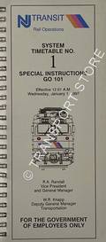 System Timetable No. 1 Special Instruction GO 101 effective January 1, 1997 by New Jersey Transit Rail Operations
