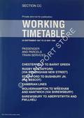Working Timetable of Passenger & Parcels Trains - Section CC - Chesterfield, Barnt Green; Rugby, Stafford; Stechford, Bushbury; Birmingham, Cambrian Lines; Wolverhampton, Wrexham, Nantwich, Shrewsbury - 28 Sept. 1997 to 23 May 1998 by Railtrack Midlands
