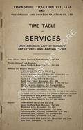 Time Table of Services, from May 1969 until further notice by Yorkshire Traction Co. Ltd. and Mexborough and Swinton Traction Co. Ltd.