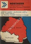 North West Durham Area Bus Timetable incl. Stanley Consett Chester-le-Street, May 1974 by National Bus Company - Northern