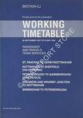 Working Timetable of Passenger & Parcels train services - Section CJ - St. Pancras to Derby/Nottingham; Sheffield; Peterborough to Gainsborough; Skegness; Birmingham, 28 September 1997 to 23 May 1998 by Railtrack Midlands