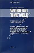Working Timetable of Passenger and Parcels Train Services - Section WG - Waterloo to Weymouth; Woking to Portsmouth; Worting Jn. to Exeter; Warminster; Castle Cary, 28 September 1997 to 23 May 1998 by Railtrack Southern