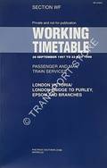 Working Timetable of Passenger and Mail train services - Section WF - London Victoria / London Bridge to Purley, Epsom and branches, 28 September 1997 to 23 May 1998 by Railtrack Southern