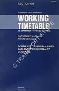 Working Timetable of Passenger & Mail Train Services - Section WH - South West Suburban Lines and Ascot/Wokingham to Gomshall - 28 September 1997 to 23 May 1998 by Railtrack Southern
