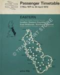 Passenger Timetable Eastern - London, Eastern Counties, East Midlands, Northern England, 3 May 1971 to 30 April 1972 by British Rail Eastern Region