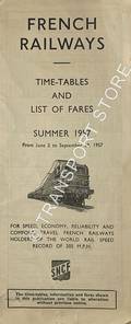 French Railways - Time-Tables and List of Fares, Summer 1957 from June 2 to September 28, 1957 by Société nationale des chemins de fer français (SNCF)