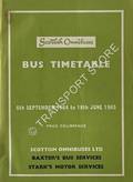 Bus Timetable, 6th September 1964 to 18th June 1965 by Scottish Omnibuses Ltd., Baxter's Bus Services & Stark's Motor Services